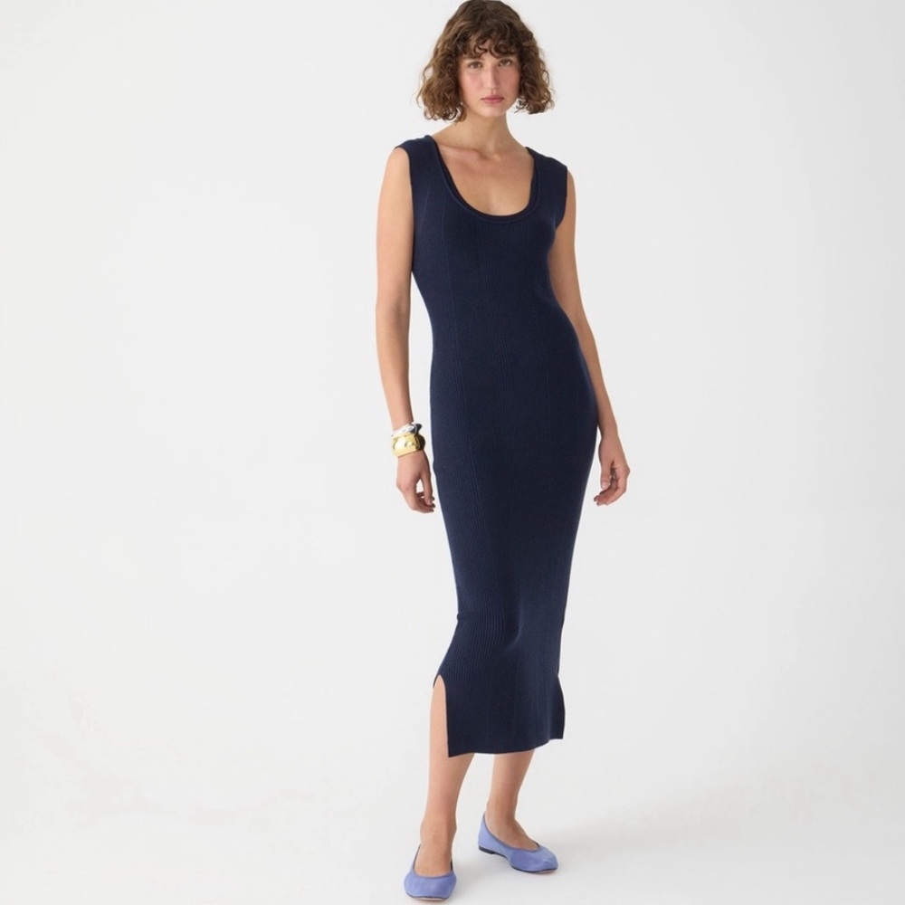 J.Crew Navy blue sleeveless ribbed sweater dress XL NEW BS813